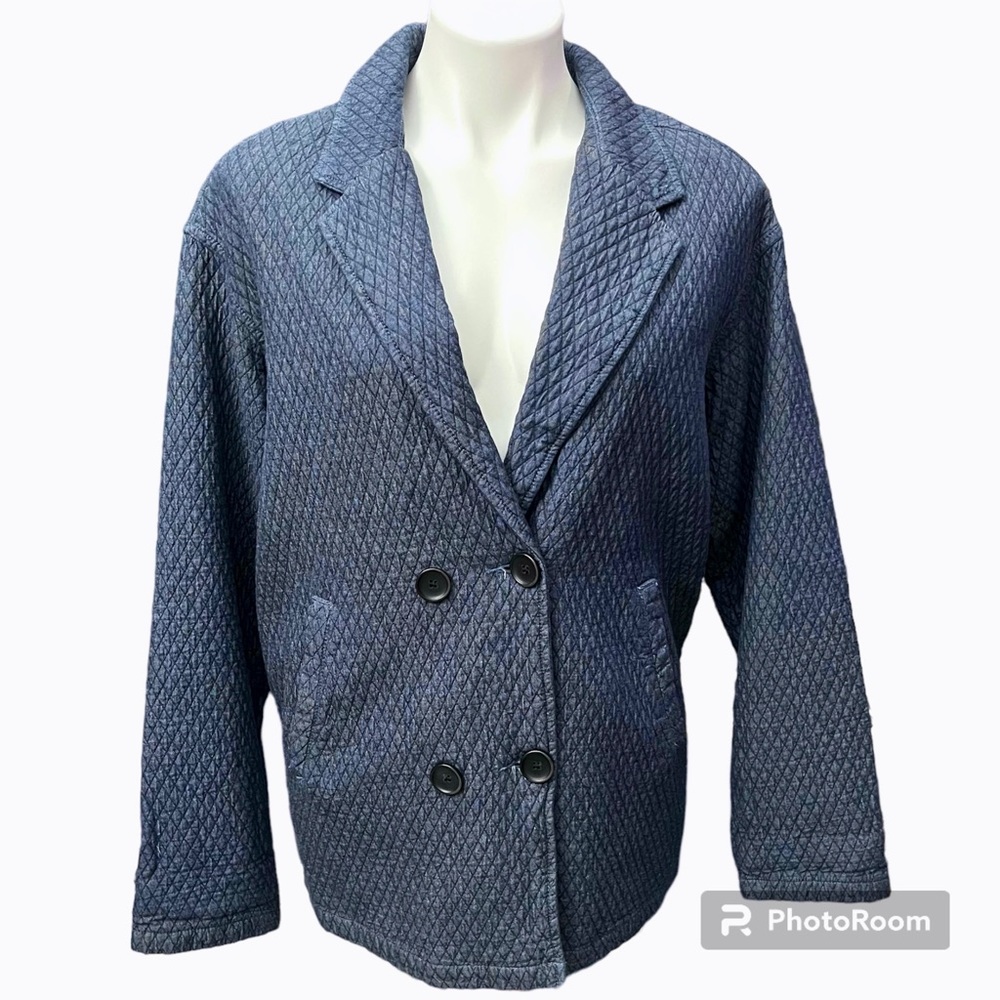 Zara Girls Blue Quilted Jacket Coat - Size 13 / 14